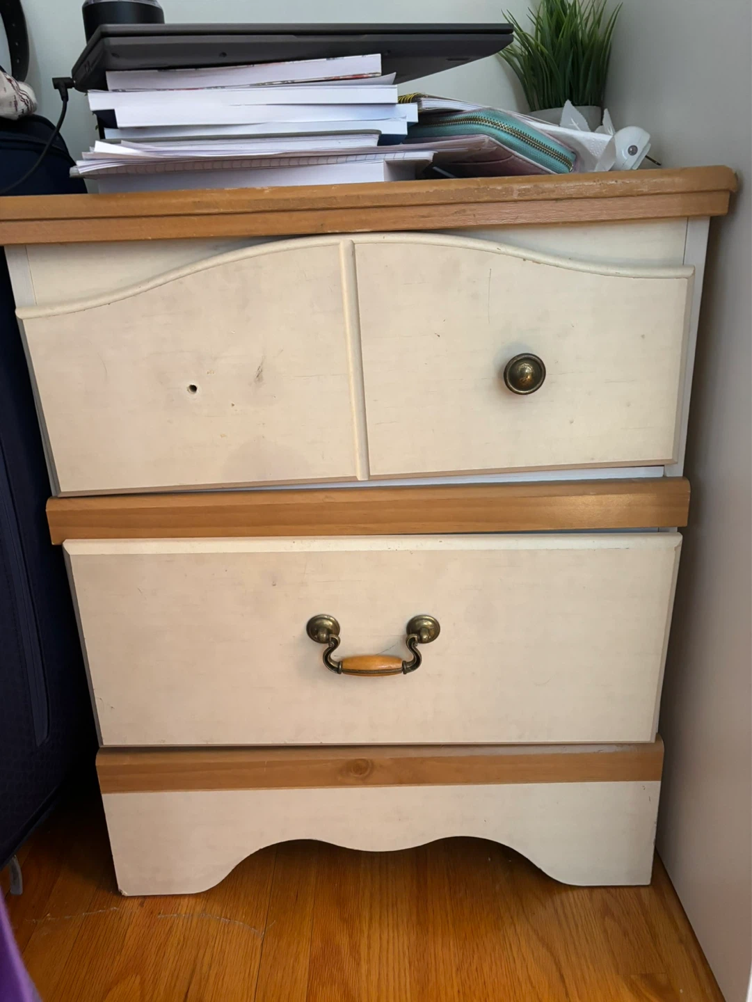 Cream Wood Dresser Nightstand