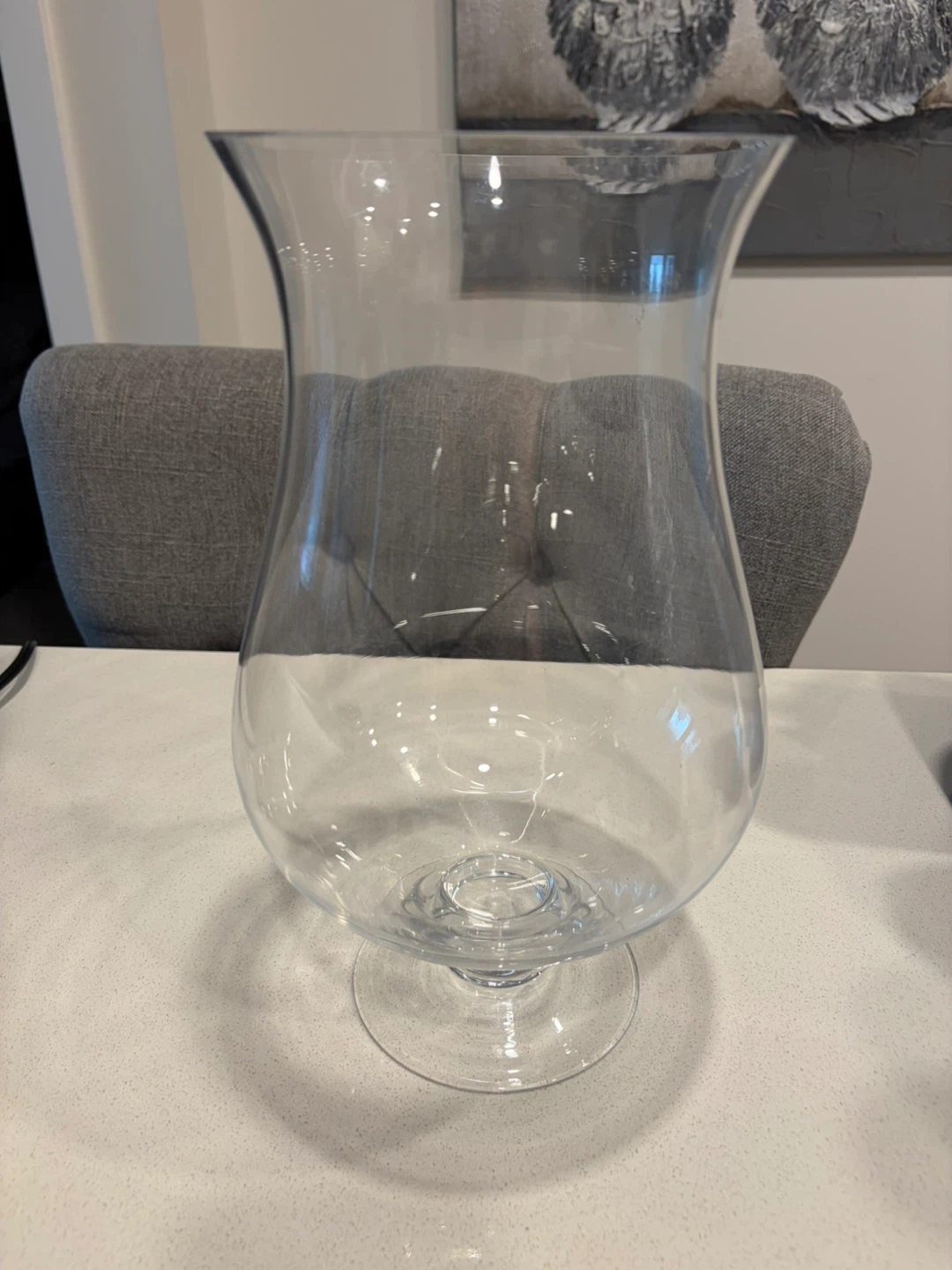 Large Clear Glass Hurricane Vase
