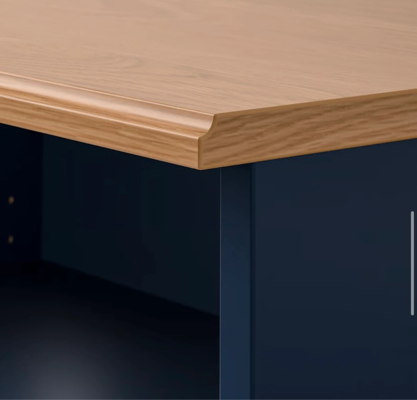 Dark Blue Bookshelf with Light Wood Top - photo 4