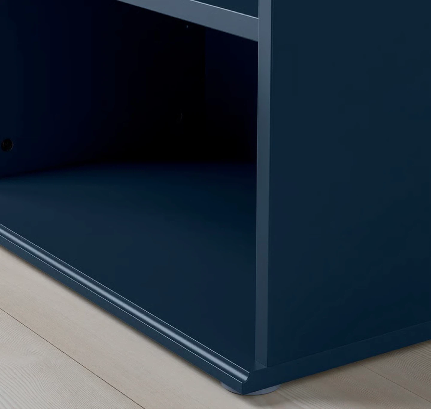Dark Blue Bookshelf with Light Wood Top - photo 3