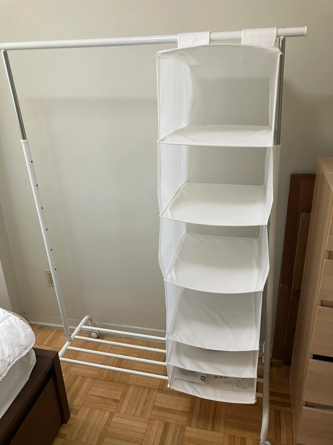 IKEA White Garment Rack and Closet Organizer