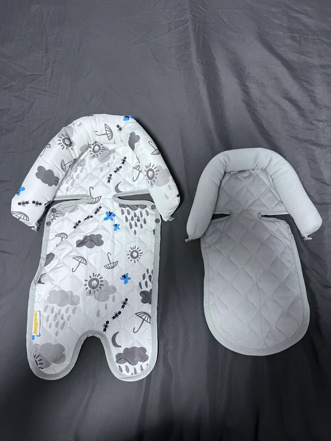 Baby Head Support Insert - White Cloud & Umbrella Print
