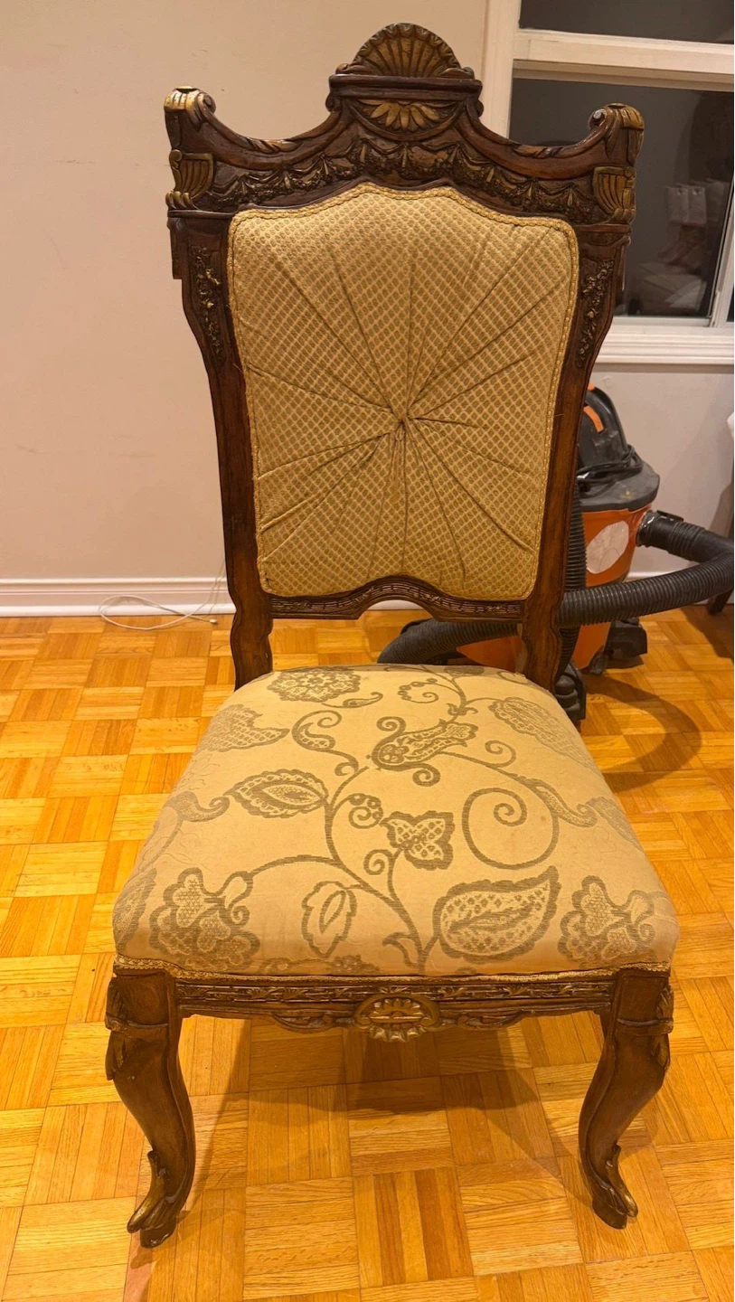 Dining Chairs Set - Ornate Wood and Upholstered - photo 4