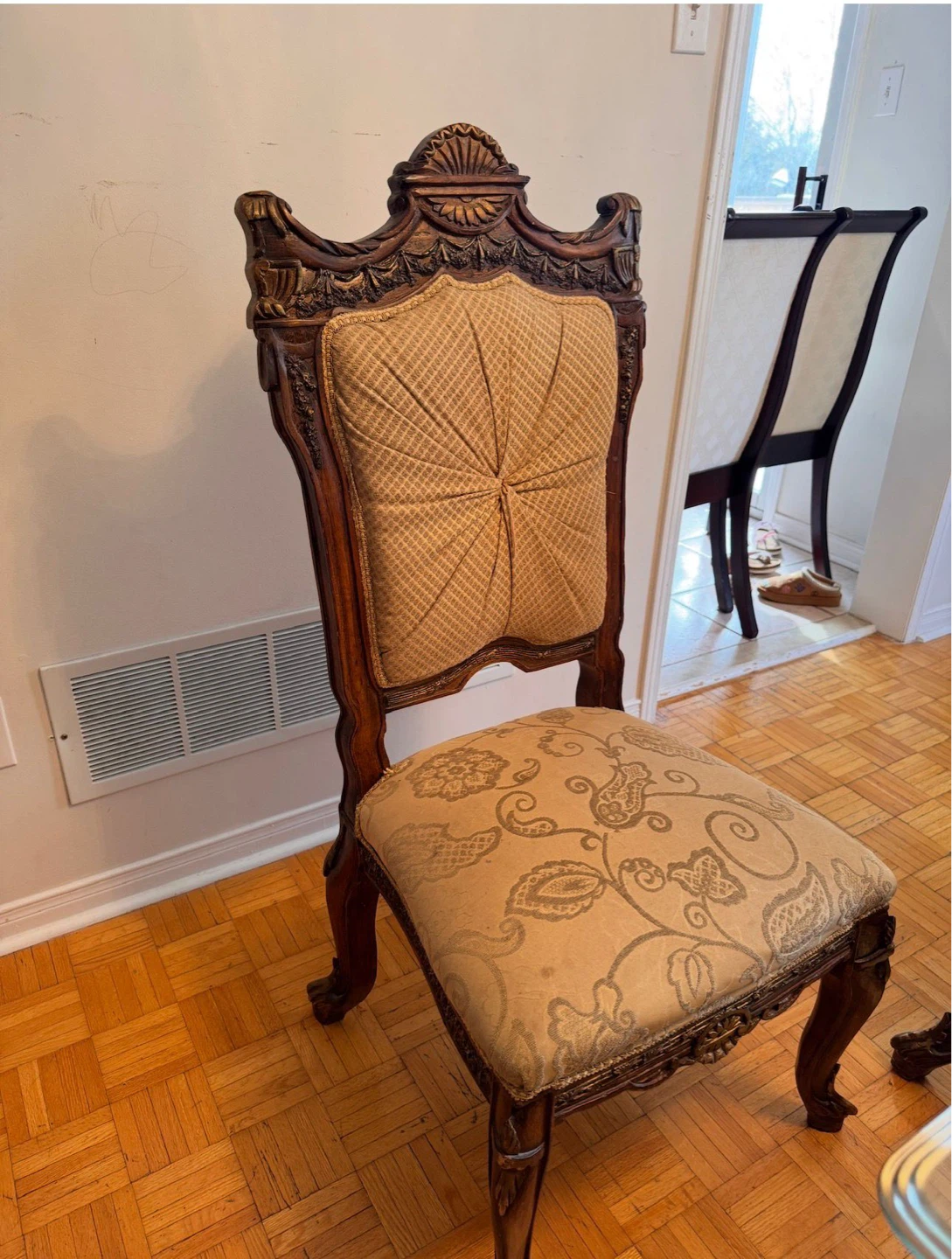 Dining Chairs Set - Ornate Wood and Upholstered - photo 2