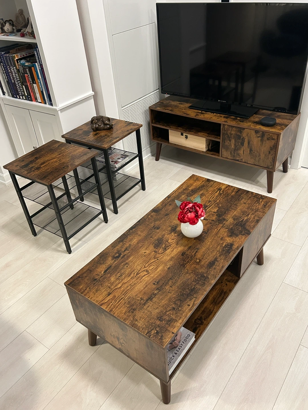Living Room Furniture Set - Coffee Table, TV Stand, Side Tables