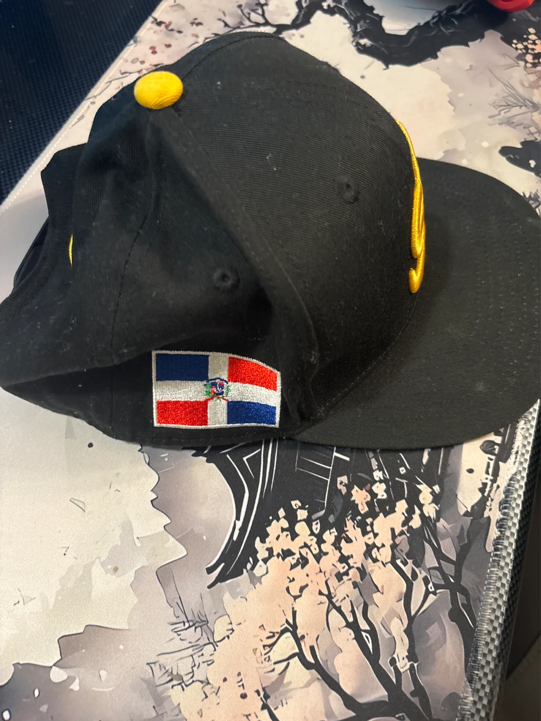 Black Baseball Cap with Yellow "A" Logo - photo 2