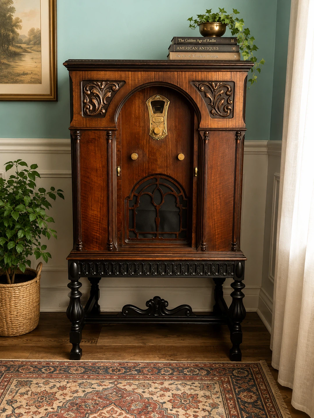 Antique Wooden Radio Cabinet