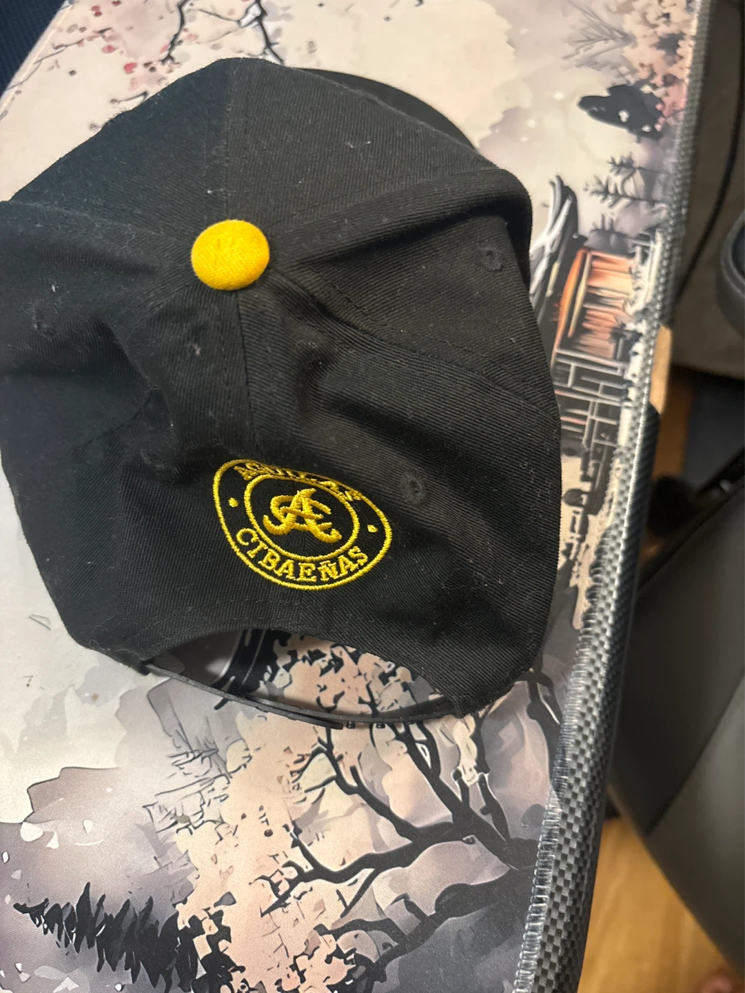 Black Baseball Cap with Yellow "A" Logo - photo 5