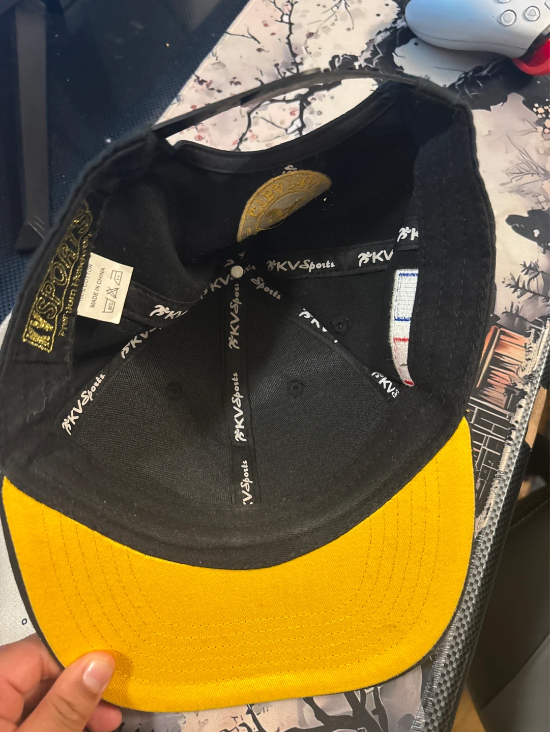 Black Baseball Cap with Yellow "A" Logo - photo 4