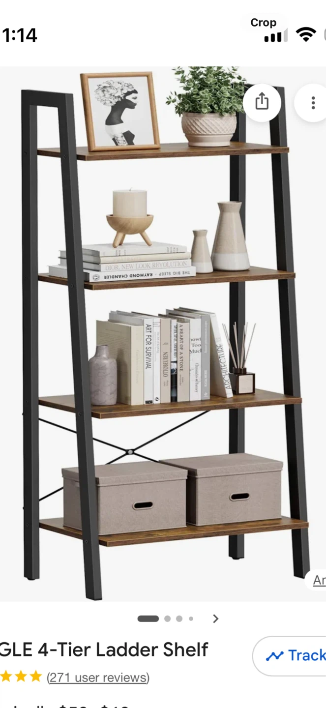 Kitchen Stuff Plus KSP Escala 4-Tier Wood Leaning Shelf - Black