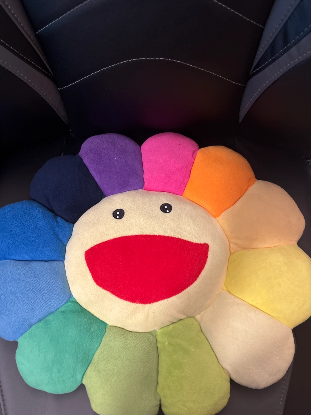Flower Smiley Face Plush Pillow