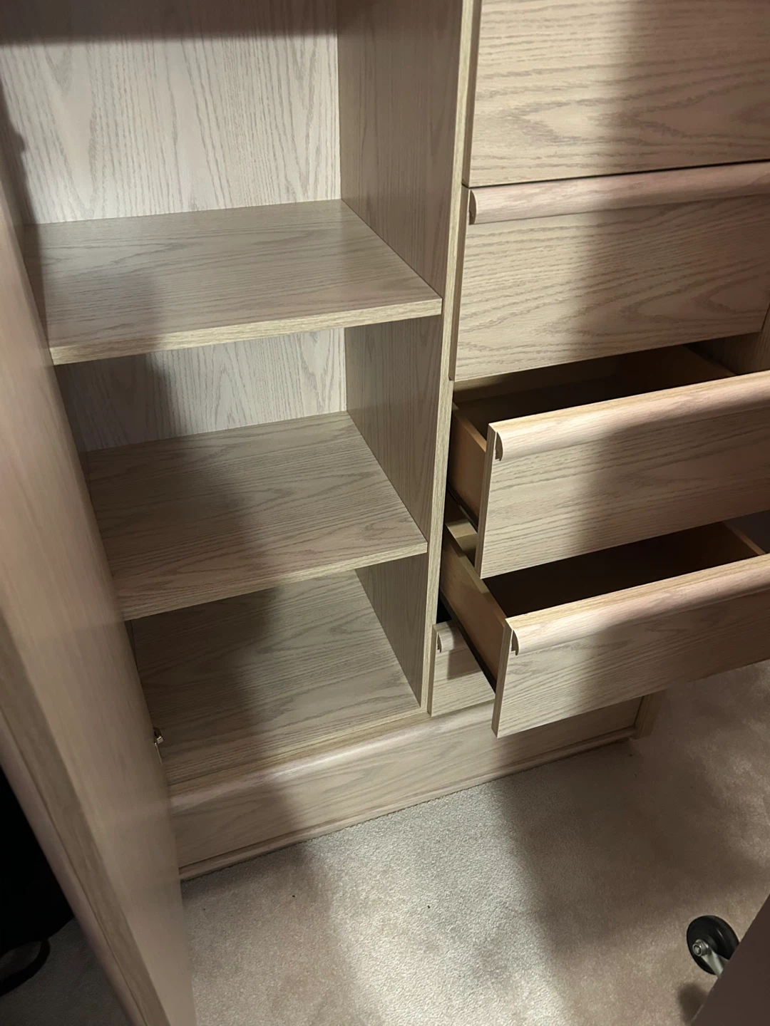 Light Wood Dresser with Mirror and Cabinet - photo 4