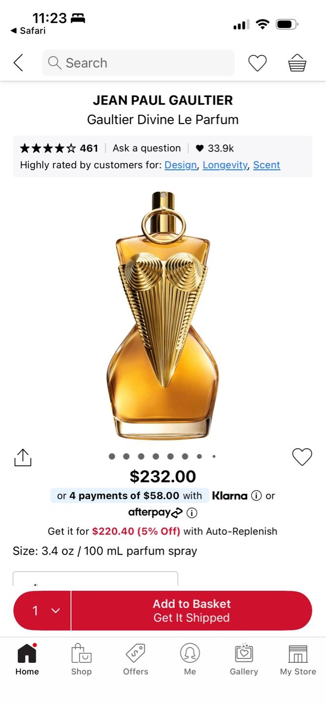 Jean Paul Gaultier Divine Eau de Parfum 3.4 oz / 100 mL