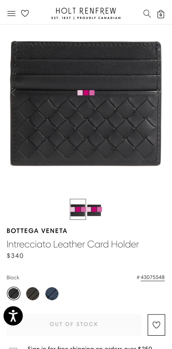Bottega Veneta Intrecciato Leather Card Holder