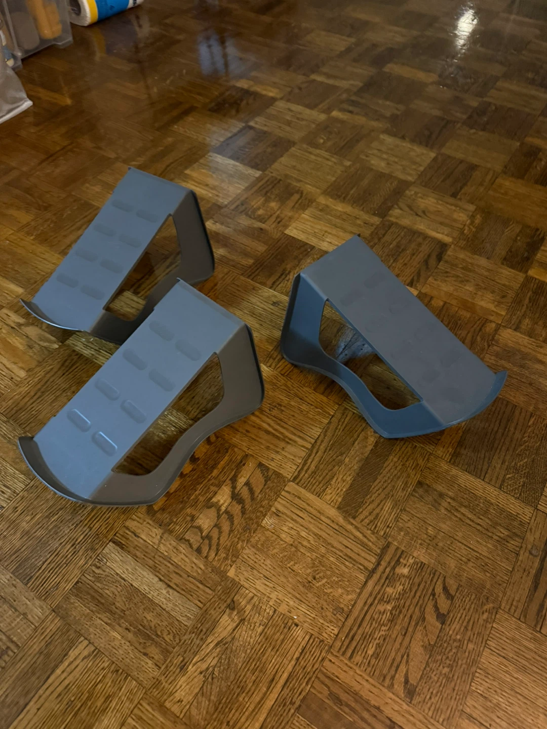 3 Grey Plastic Shoe Racks