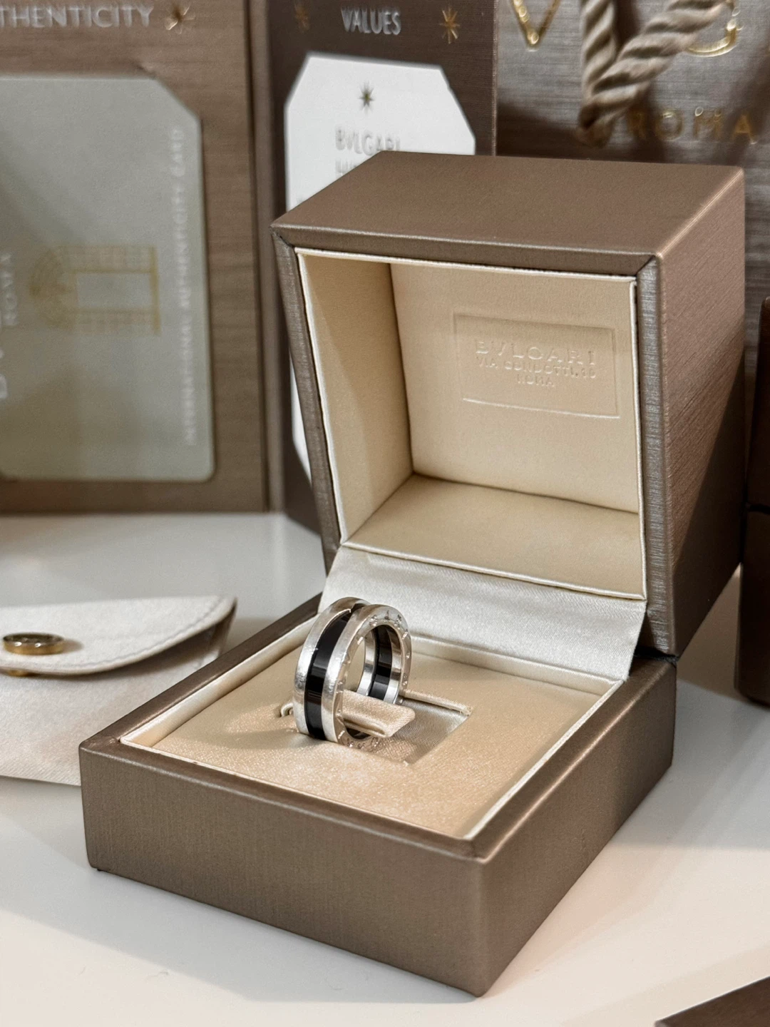 BVLGARI Save The Children Ring – Sterling Silver & Black Ceramic - photo 4