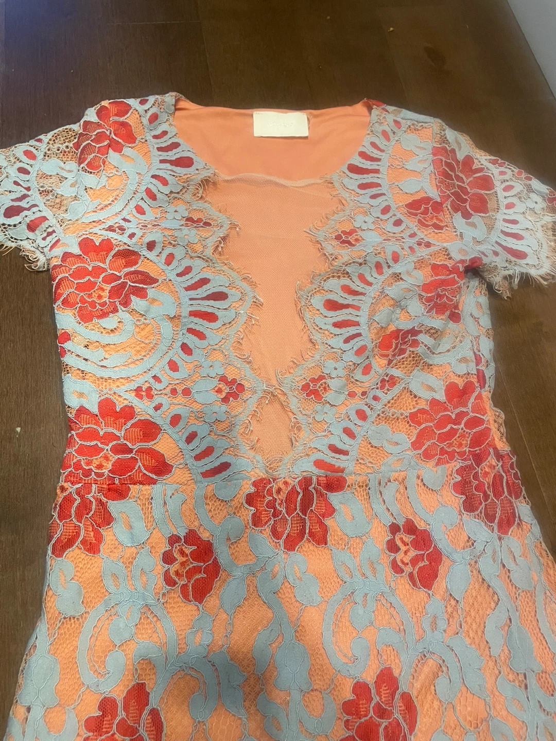 Storia Lace Dress - Coral, Blue, Red - photo 2