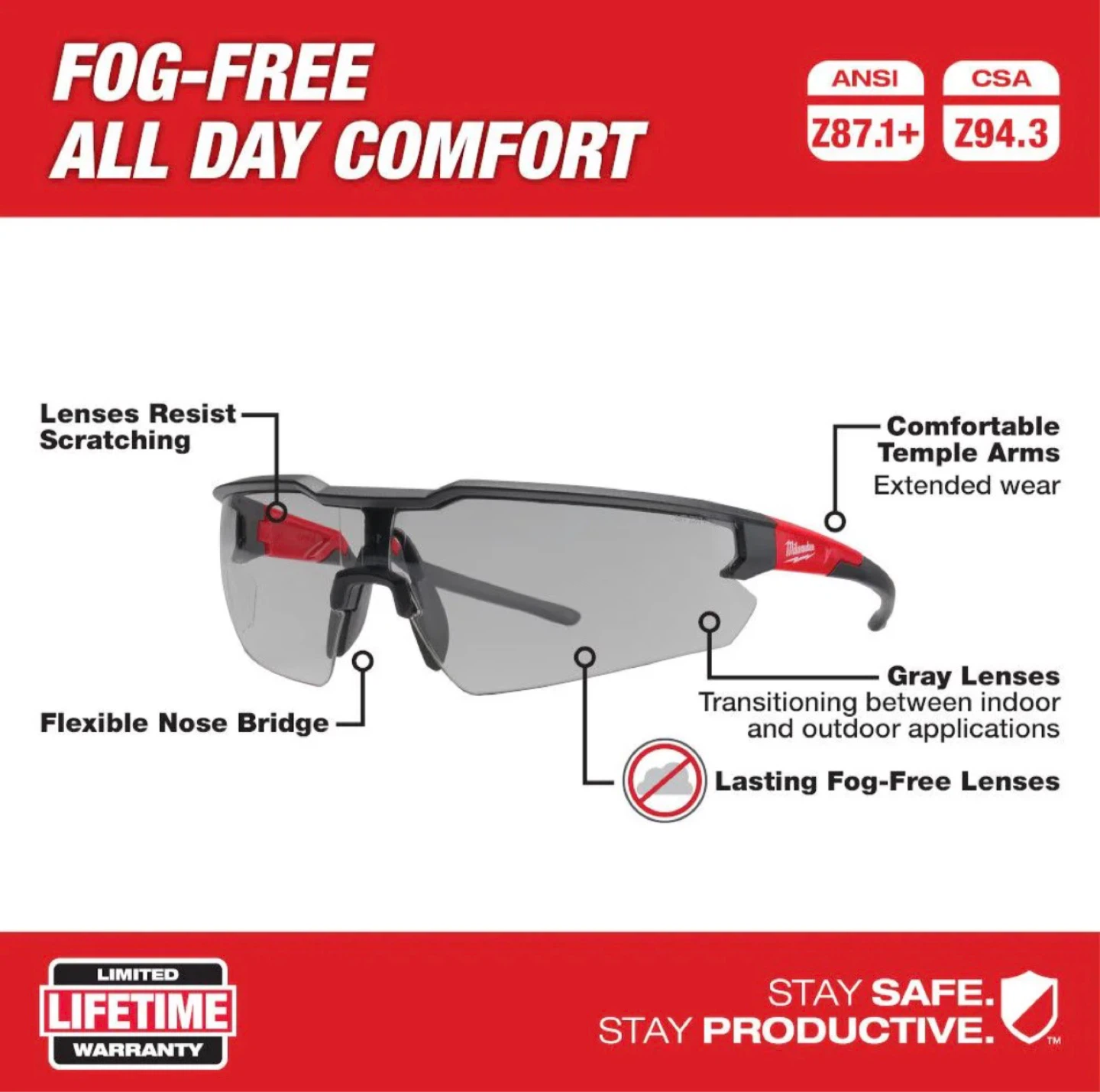 Milwaukee Safety Glasses - Gray Lenses - photo 4
