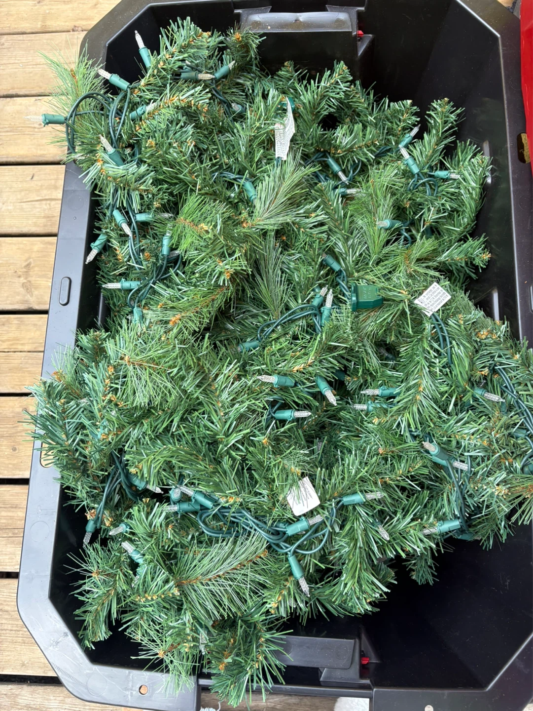 Christmas garlands, lights and decor