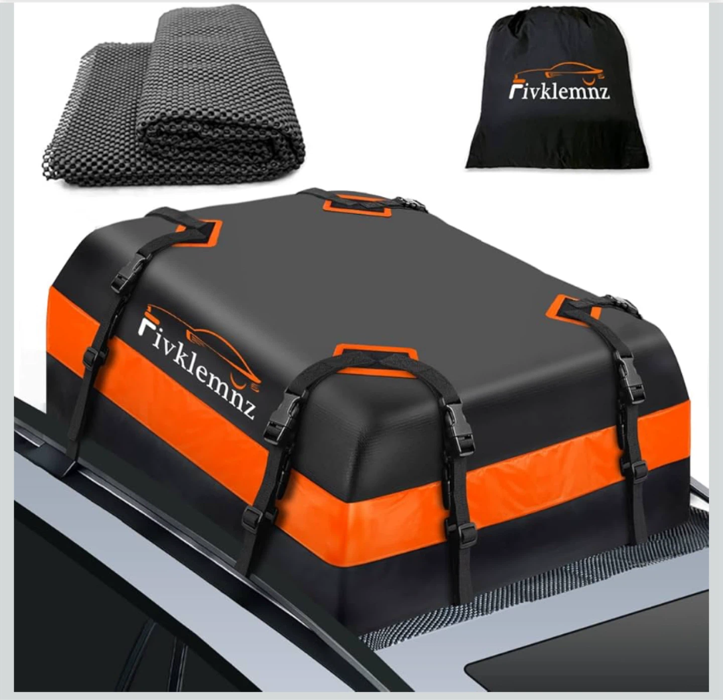 Fivklemmnz 15 Cubic Feet Waterproof Rooftop Cargo Carrier
