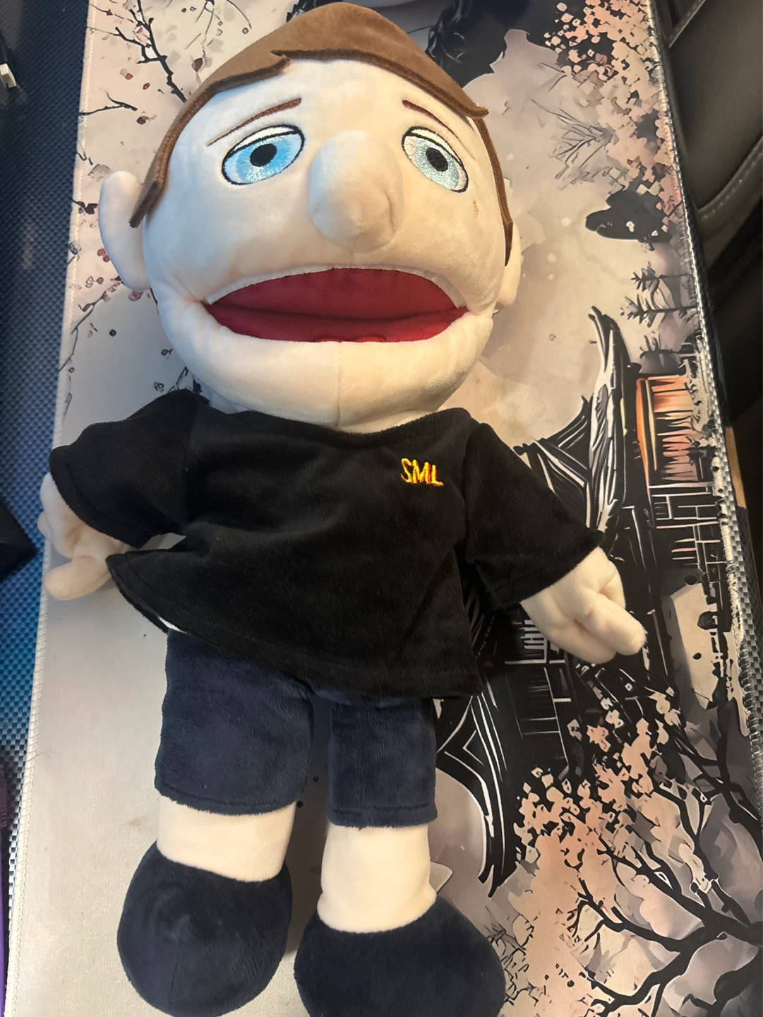 SML Puppet - Black Shirt & Blue Shorts