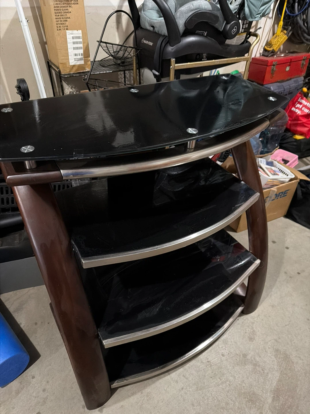 Black Glass Entertainment Stand