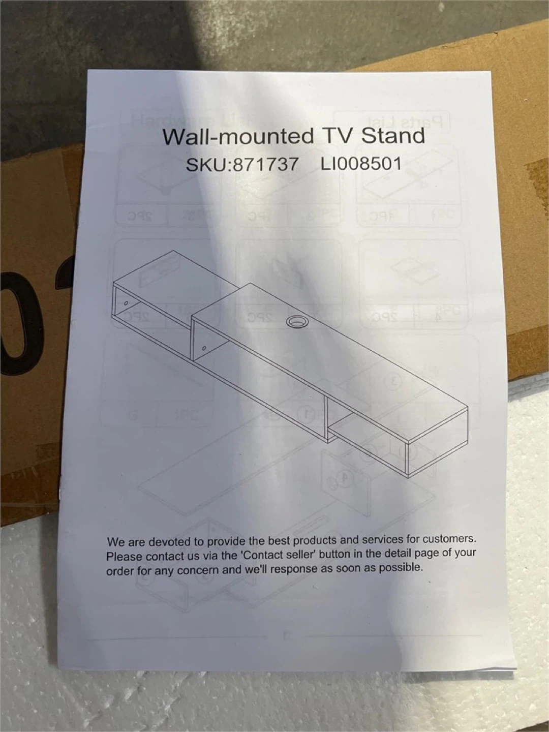 Floating TV Shelf with LED Lights and Power Outlet - photo 3