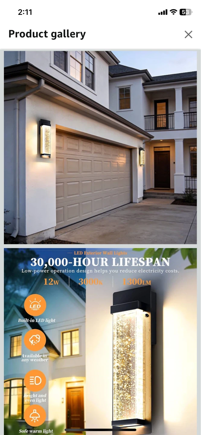 SNRU Modern LED Exterior Wall Lights - photo 2
