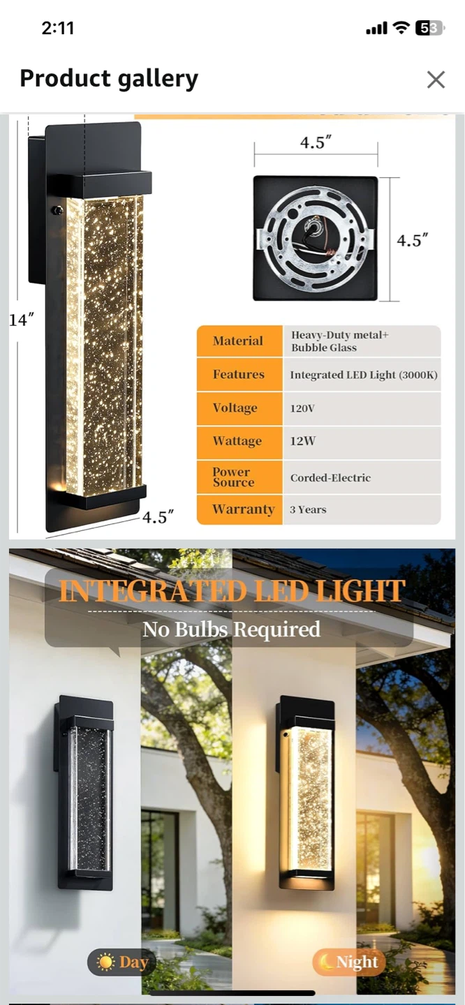 SNRU Modern LED Exterior Wall Lights - photo 3