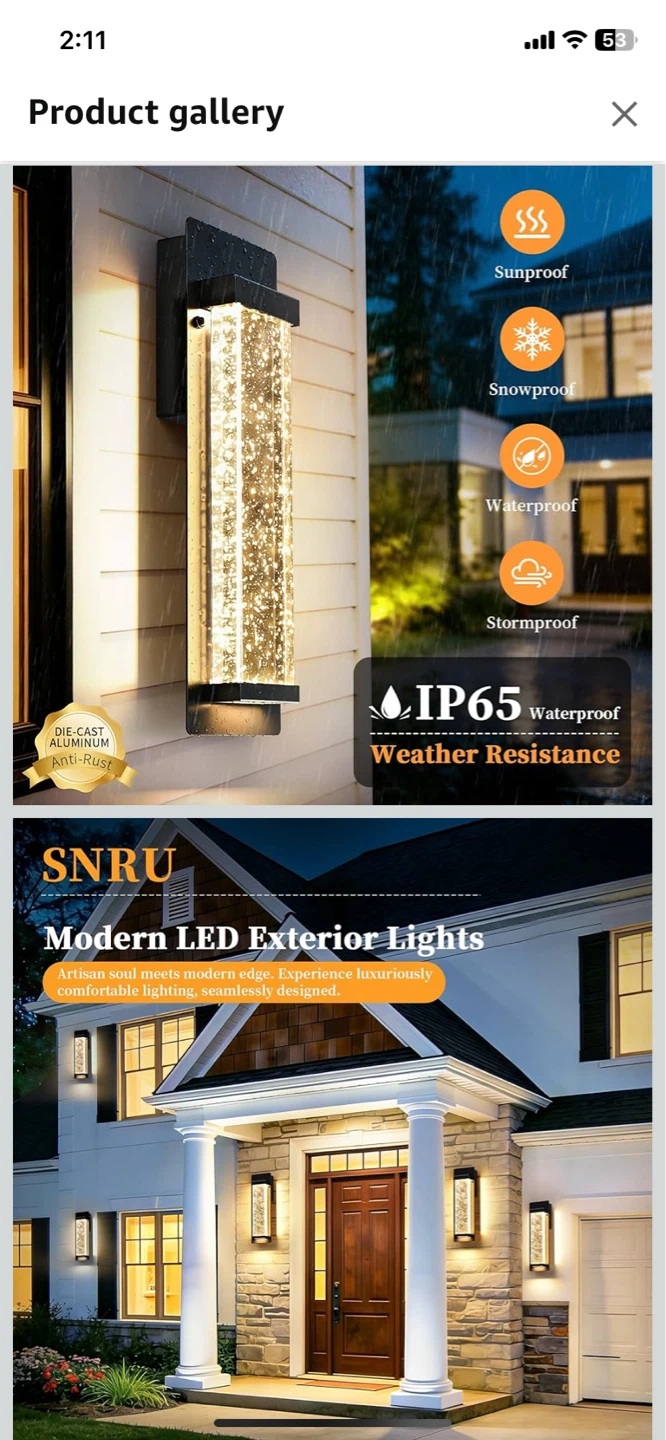 SNRU Modern LED Exterior Wall Lights - photo 4