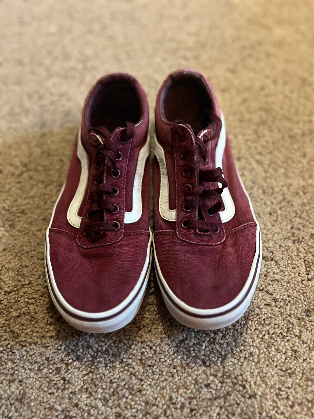 Vans Burgundy Canvas Old Skool Sneakers - US Women's 10
