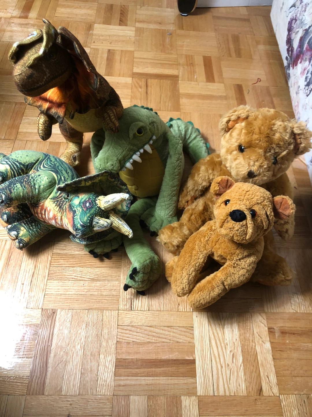 Collection of 5 Stuffed Animals - Dinosaurs and Bears