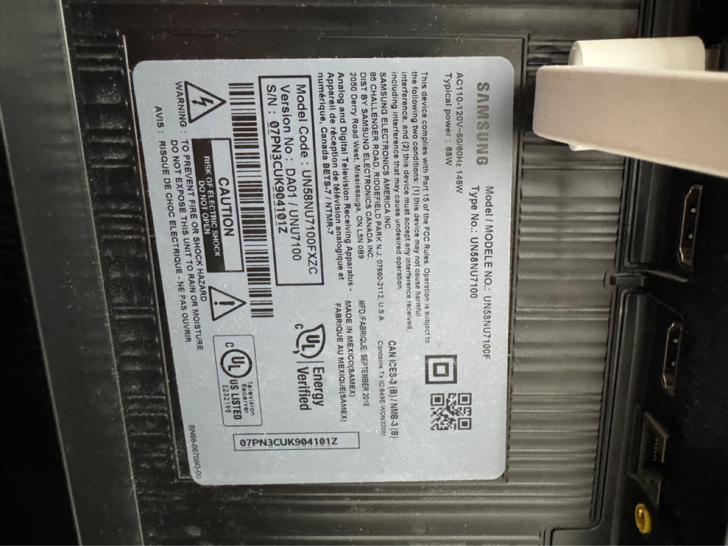 Samsung 58" UHD TV - UN58NU7100F - photo 3