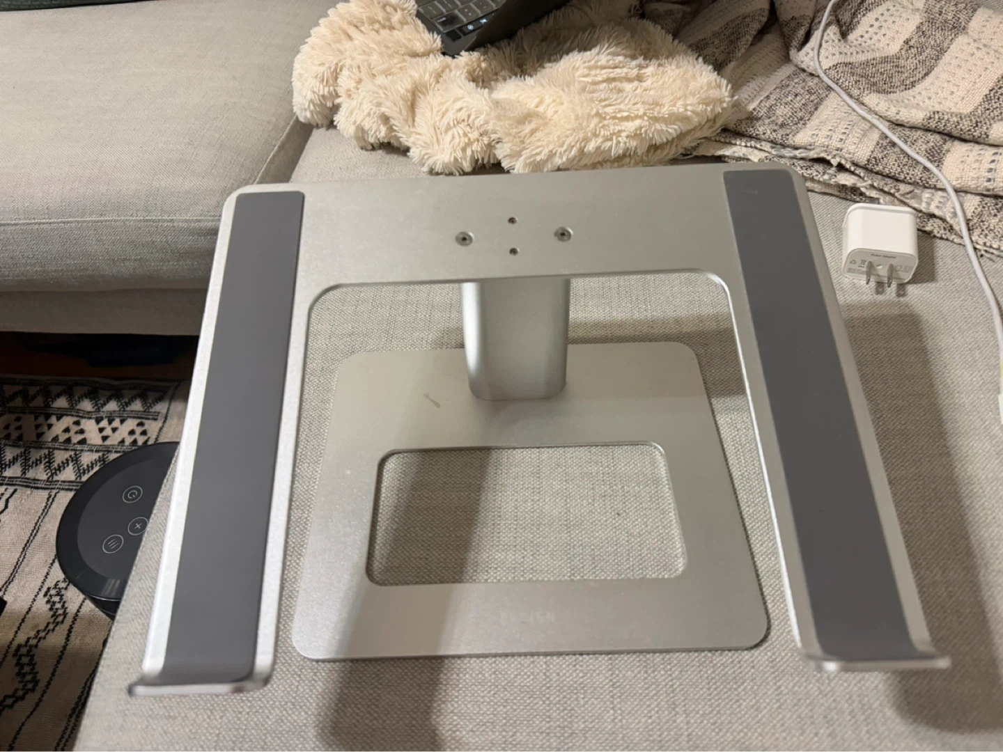 Silver Aluminum Laptop Stand