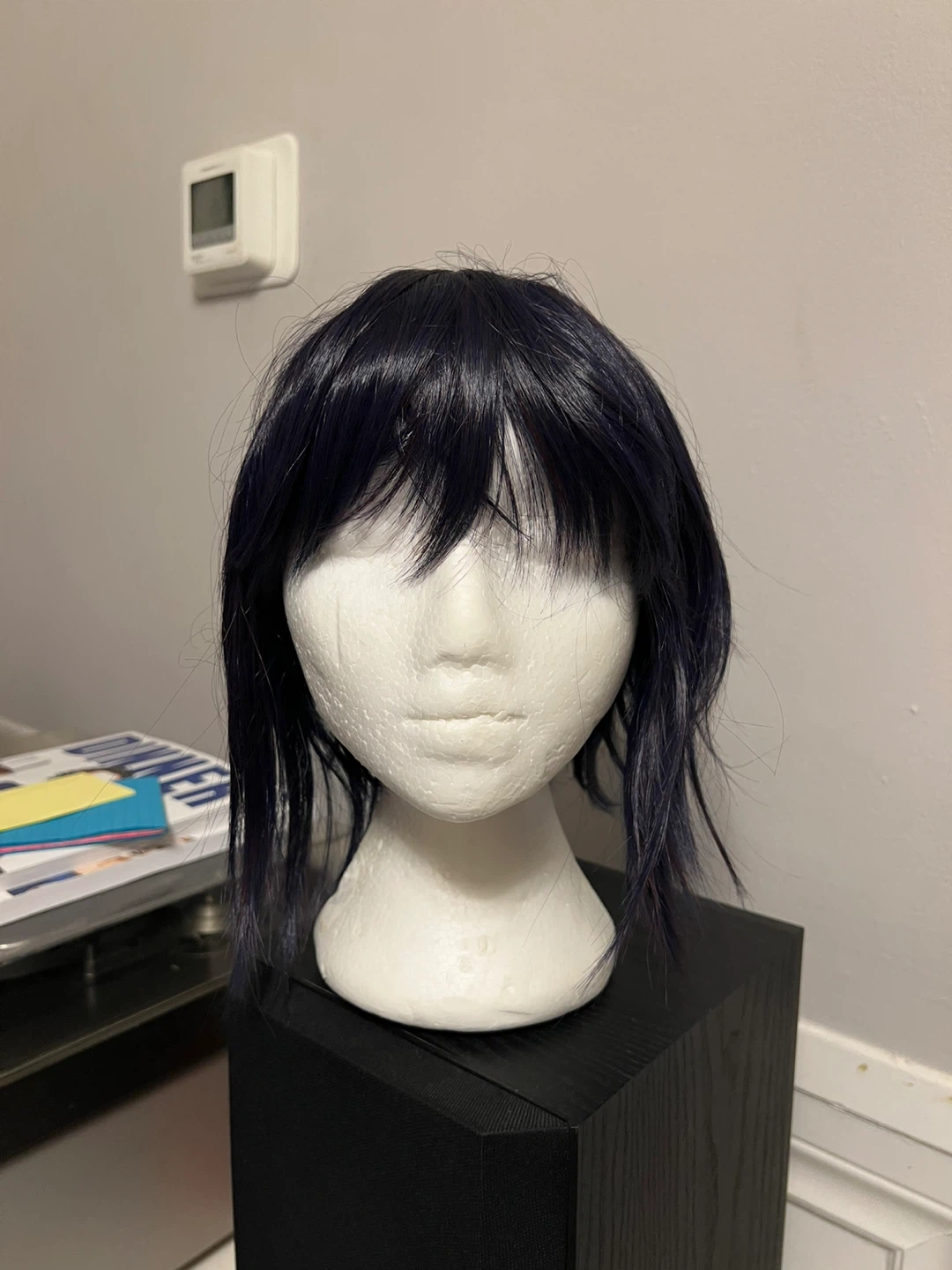 Bluish black Short layered Bob Wig- New - photo 2