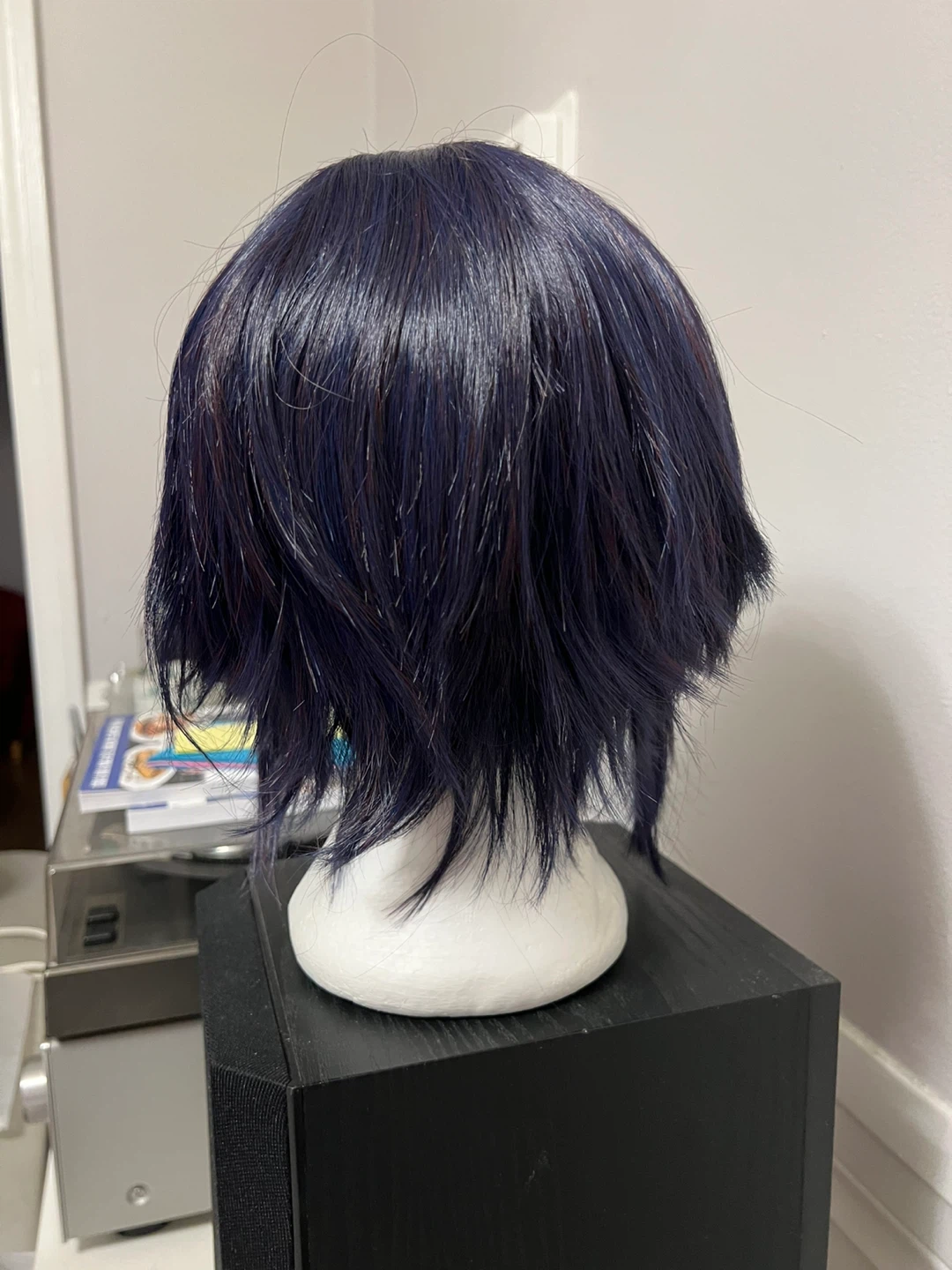 Bluish black Short layered Bob Wig- New - photo 3