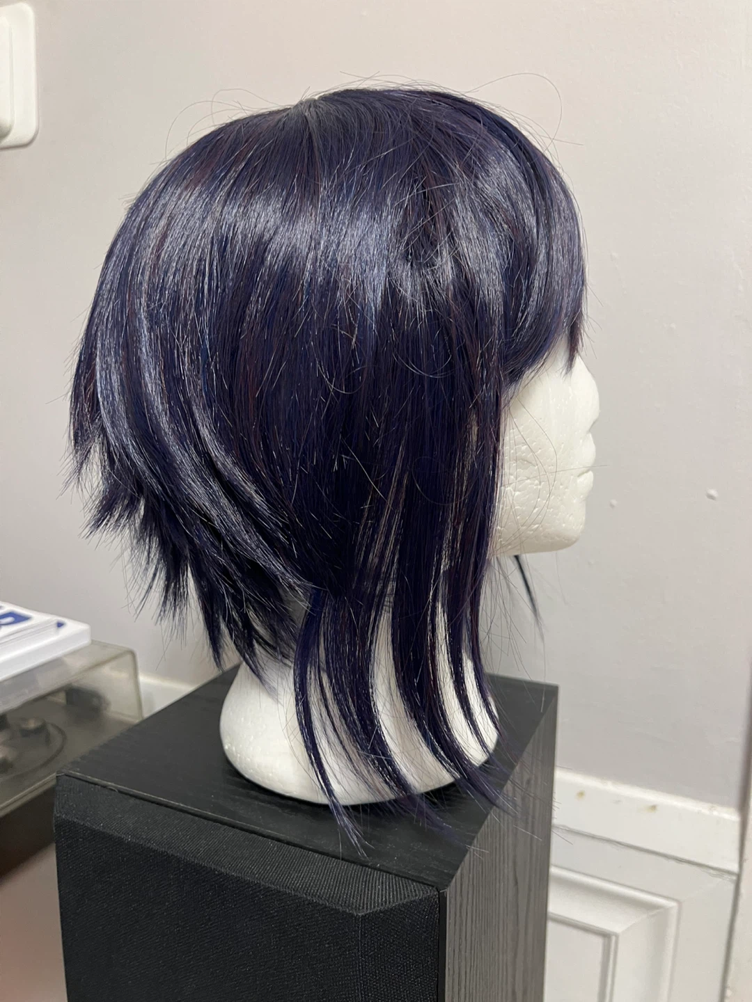 Bluish black Short layered Bob Wig- New
