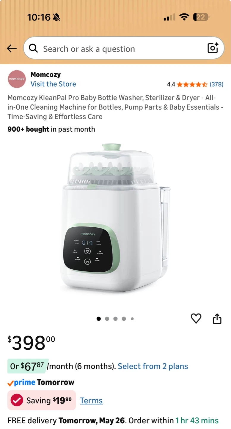 Momcozy KleanPal Pro Baby Bottle Washer, Sterilizer & Dryer - photo 5