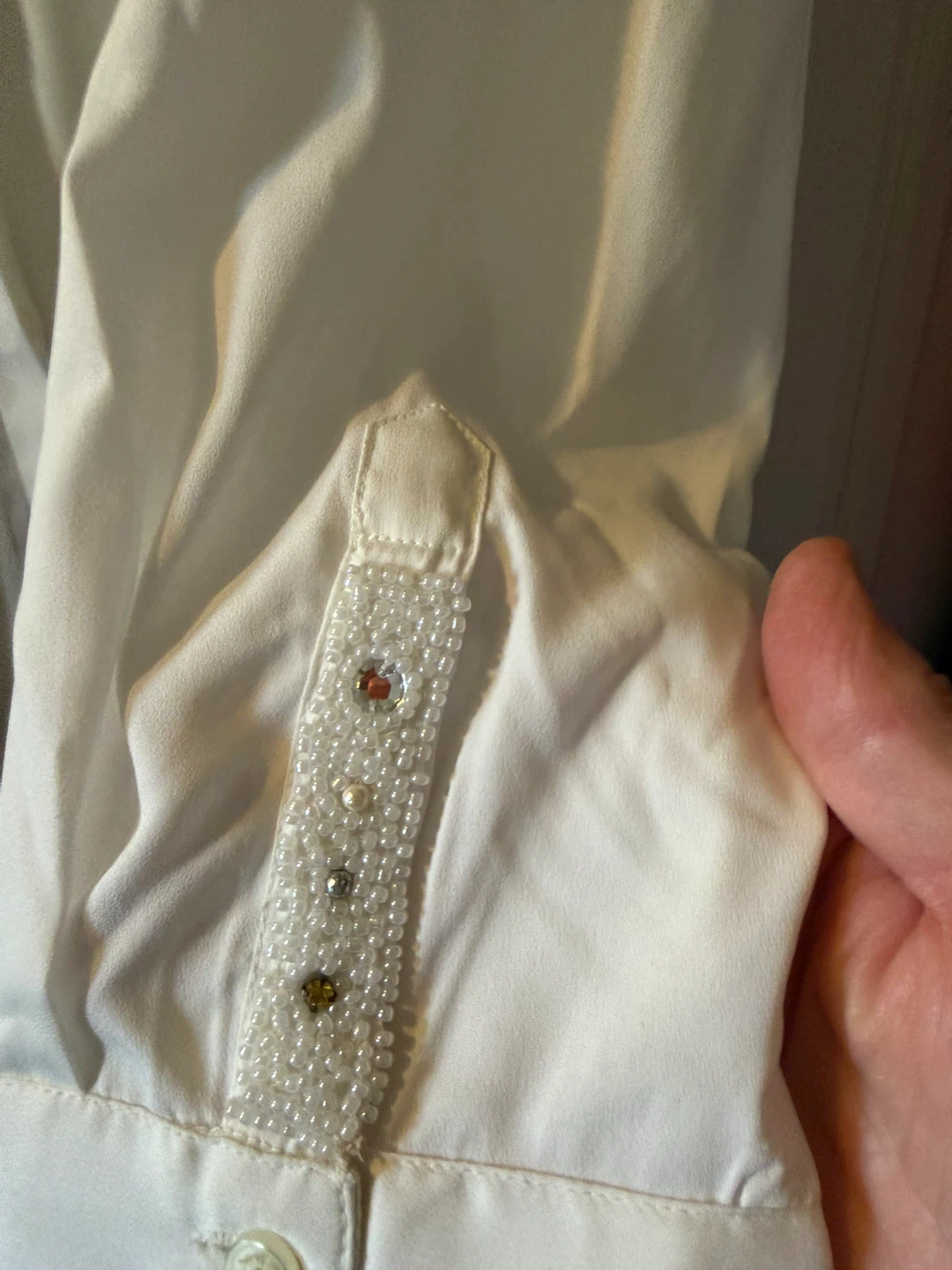 MBLM Embellished White Button-Up Shirt - photo 3