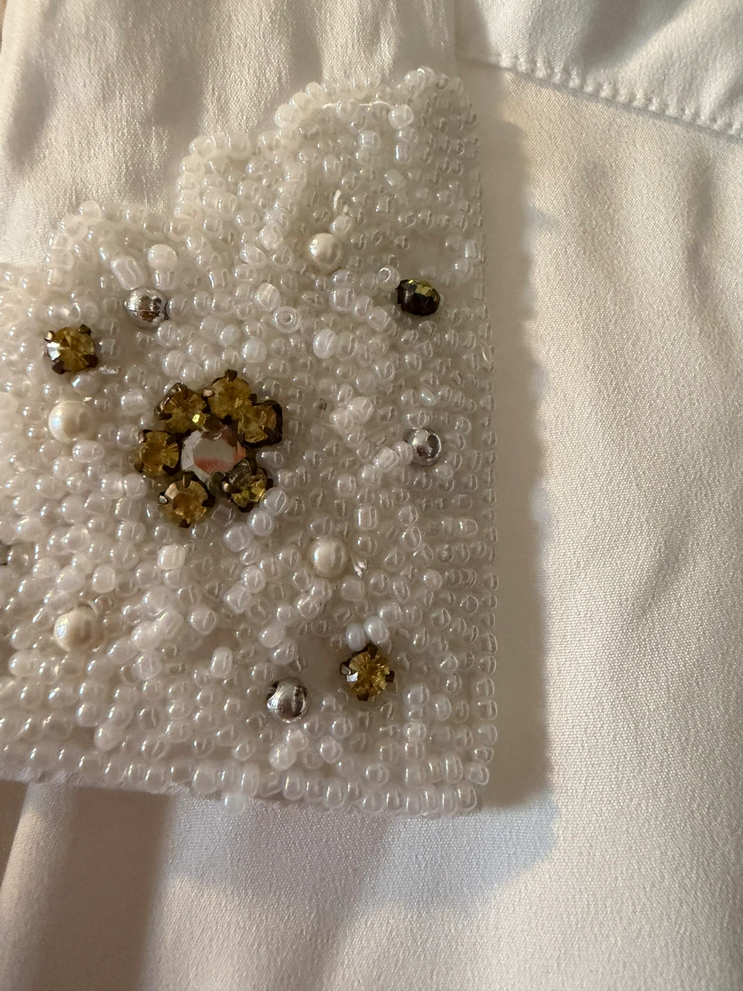 MBLM Embellished White Button-Up Shirt - photo 5
