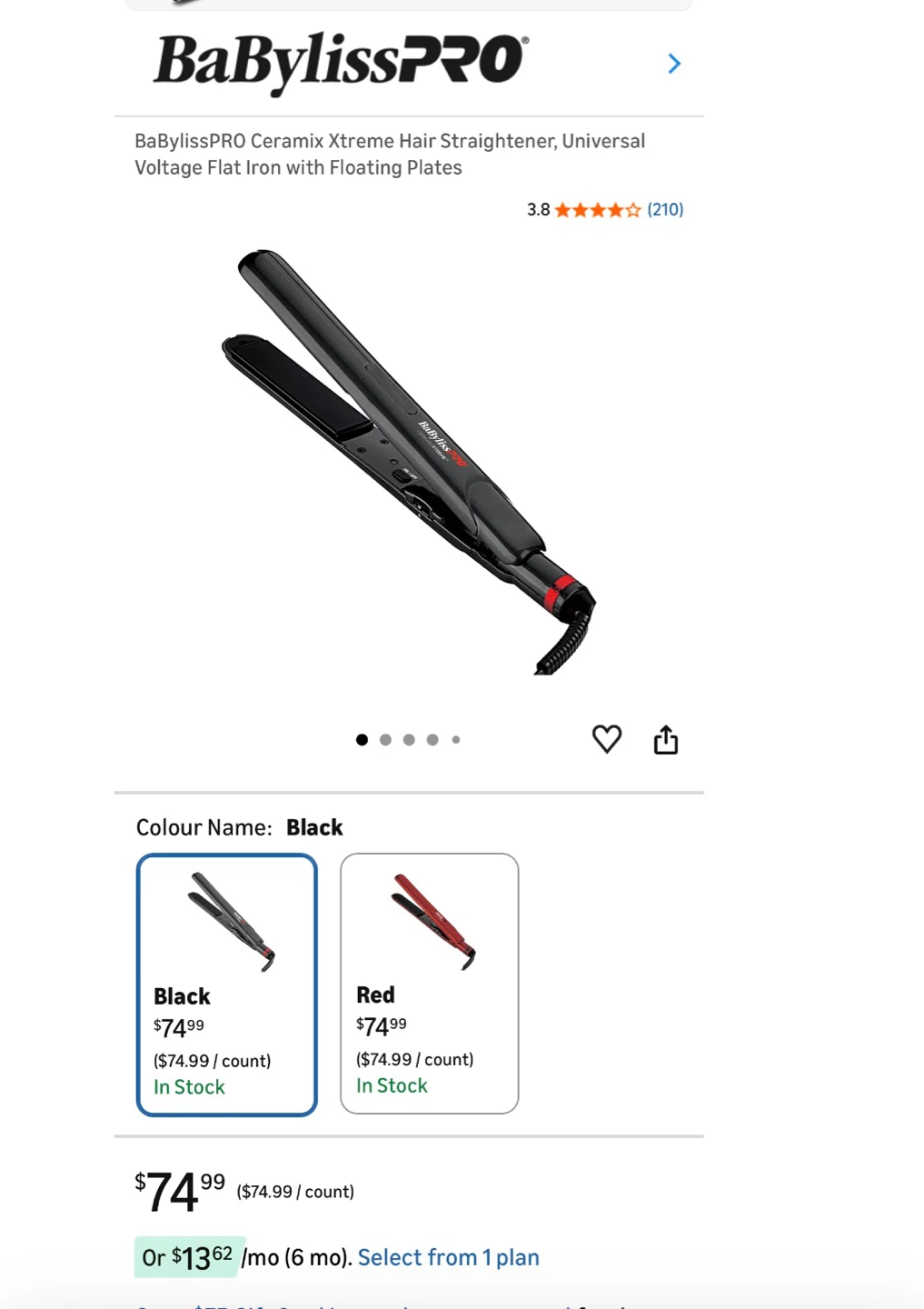 BaBylissPRO Ceramix Xtreme Hair Straightener, Flat Iron
