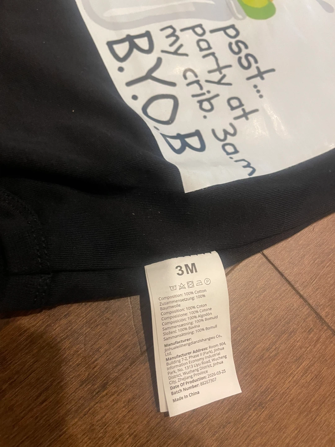 Black Baby Onesie - 3M - photo 2