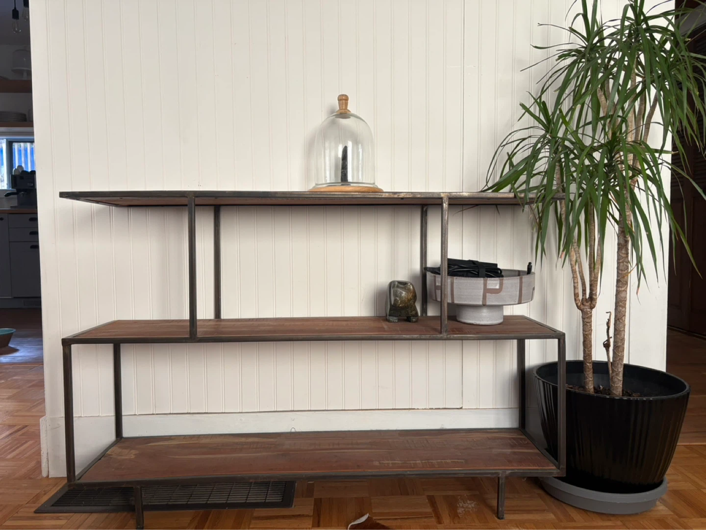Industrial Style Wood and Metal Shelf Unit