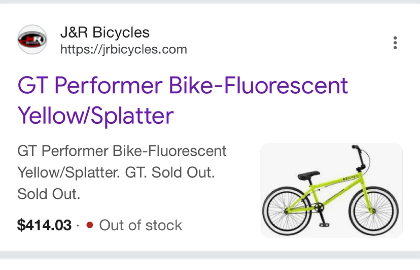 GT Performer Bike - Fluorescent Yellow - photo 2