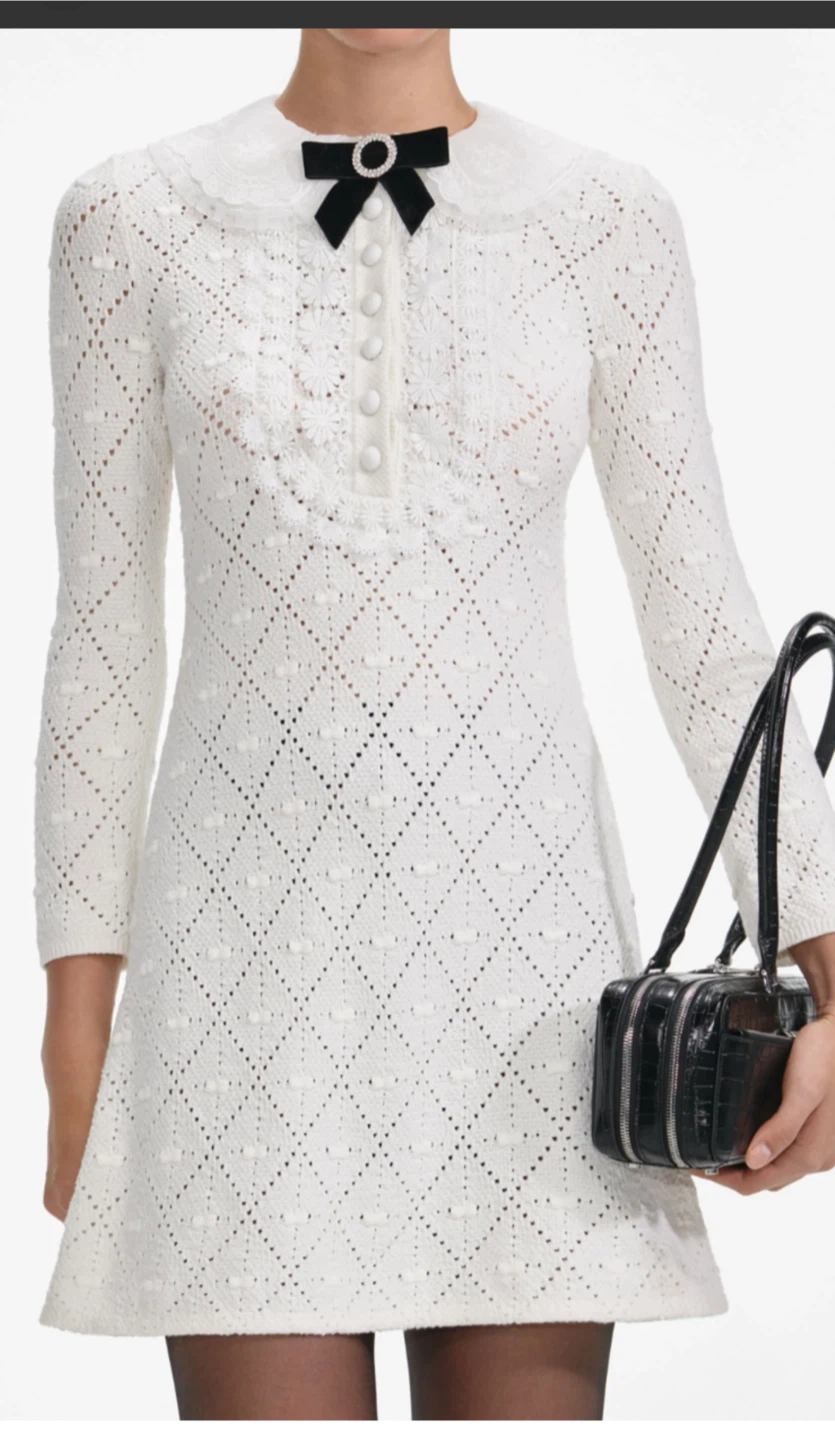 Bella Barnett White Crochet Mini Dress - photo 2