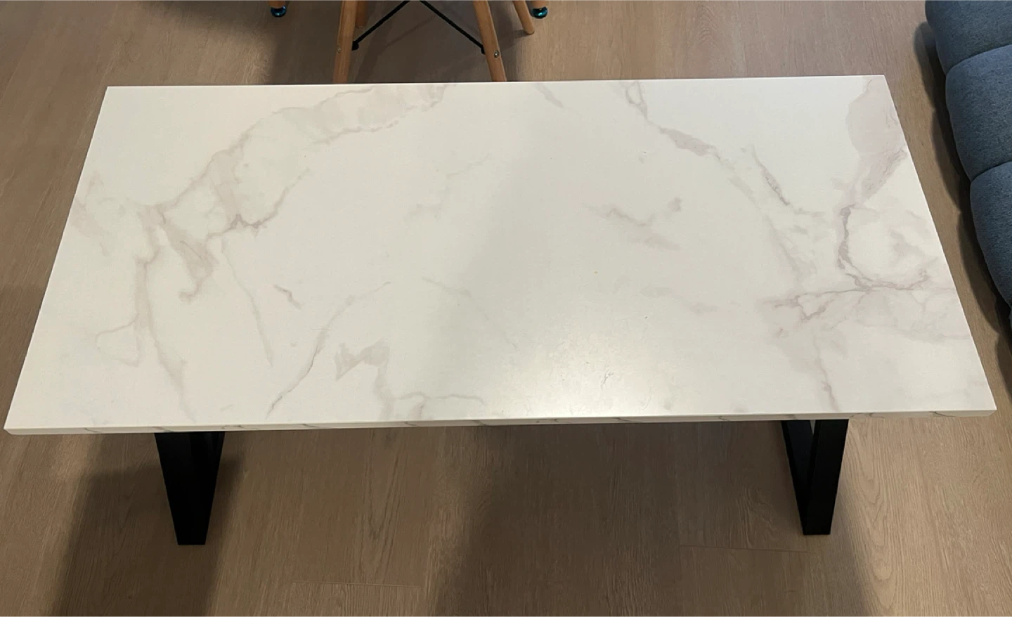 Wolawu White Black Faux Marble Coffee Table - photo 4