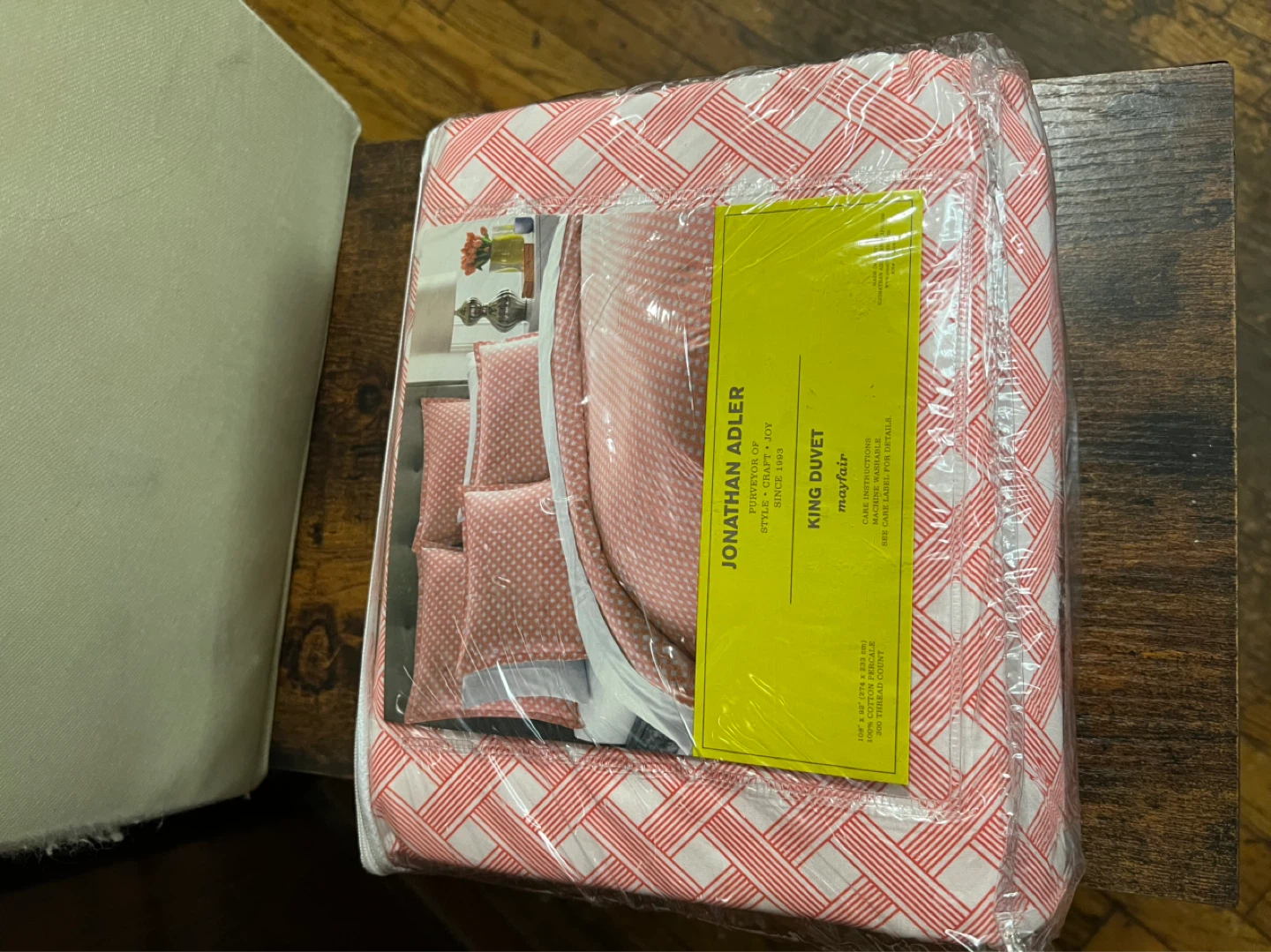 Jonathan Adler King Duvet Cover Set - Red & White Geometric