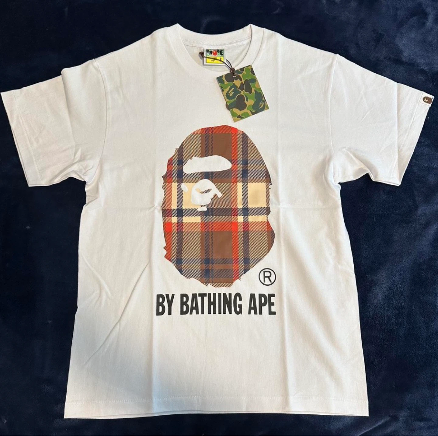 A Bathing Ape (BAPE) T-Shirt Black Plaid Ape Head