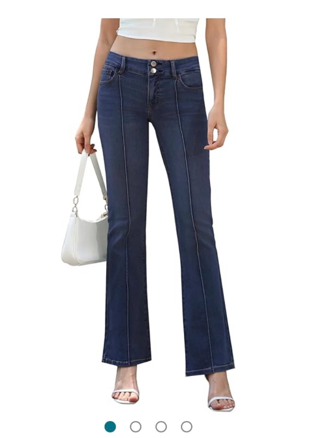 Women’s bell bottom jeans, size 14, medium blue