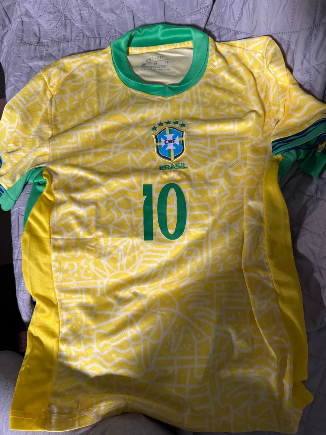 kids Dri-FIT Brazil Neymar Jr. 10 Soccer Jersey - photo 4